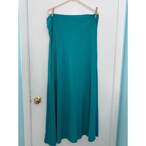 LuLaRoe Maxi Skirt Teal Green Solid Yoga Waist Jersey Knit Womens 2XL
